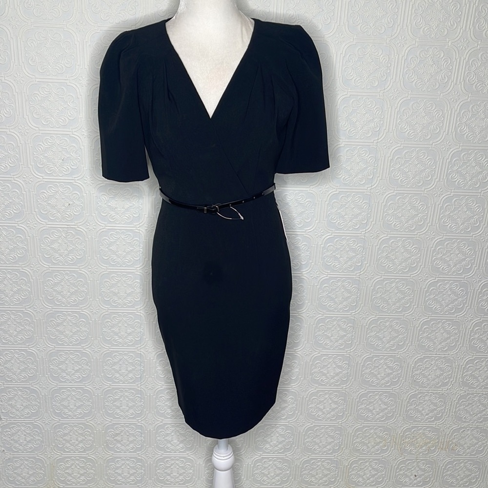 Calvin Kline•Black V-Neck Dress